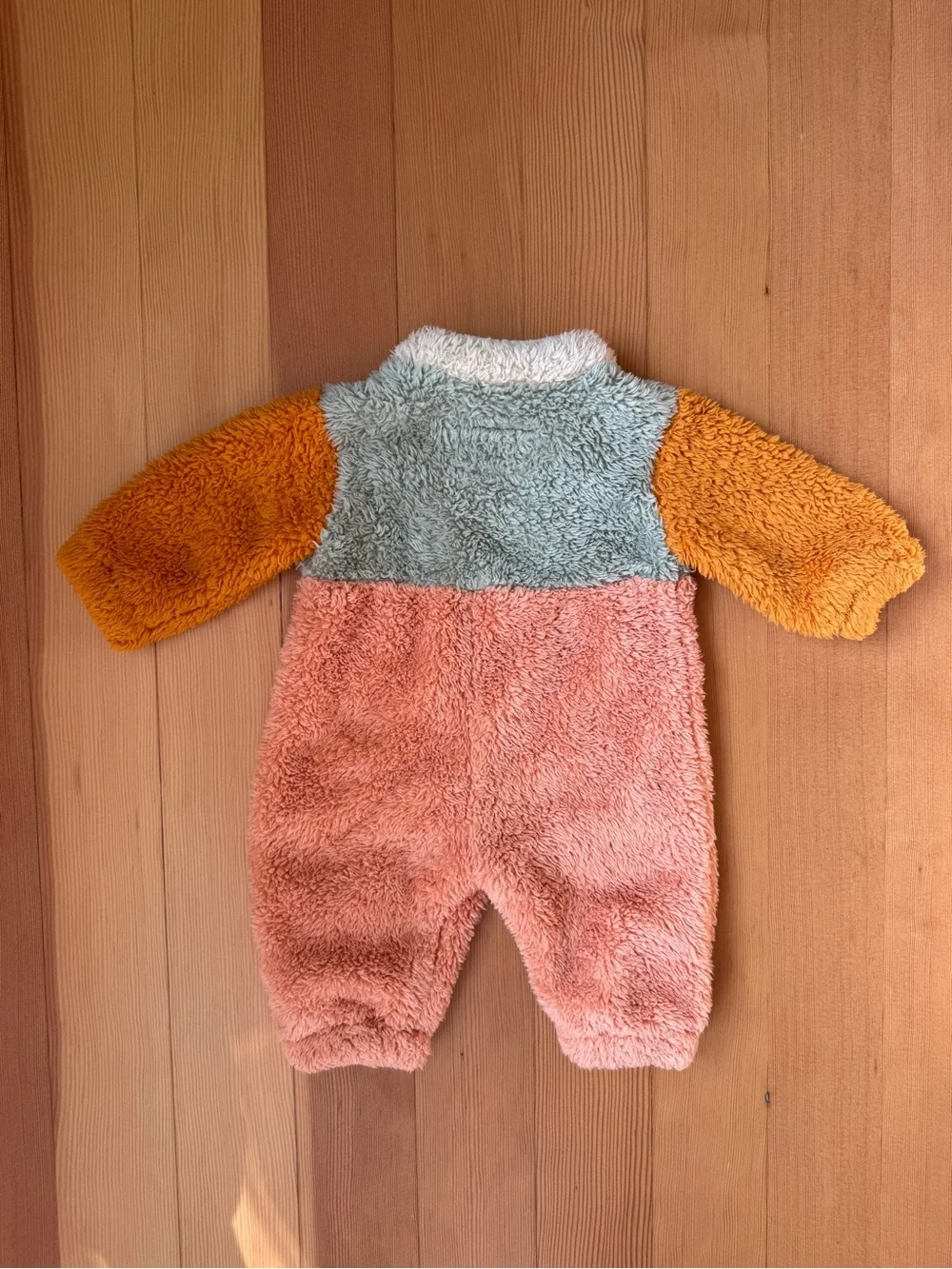 Tinycottons color block Plush Sherpa teddy onesie Jacket